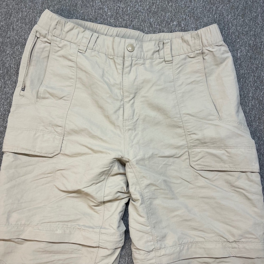 The North Face Mens Convertible Zip Off Pants Khaki Hiking Outdoor Cargo Large